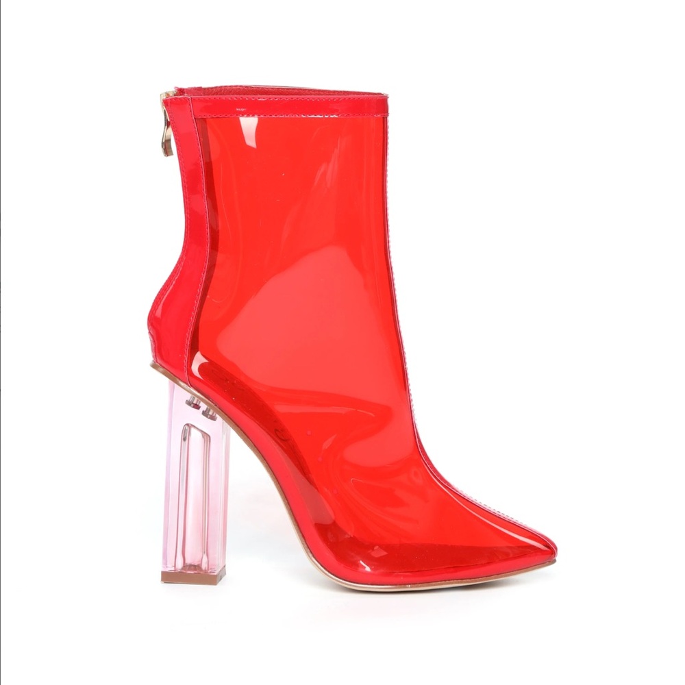 Fashion Nova Vibrant Red Ankle Booties